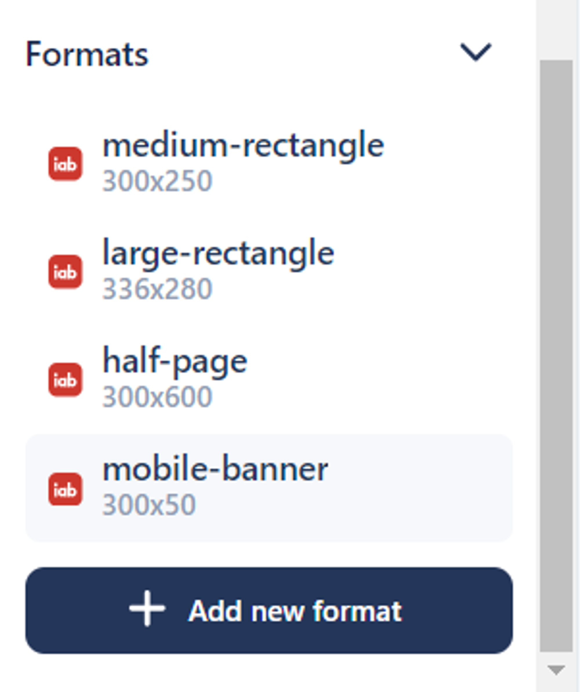 HTML5 banner ad formats.