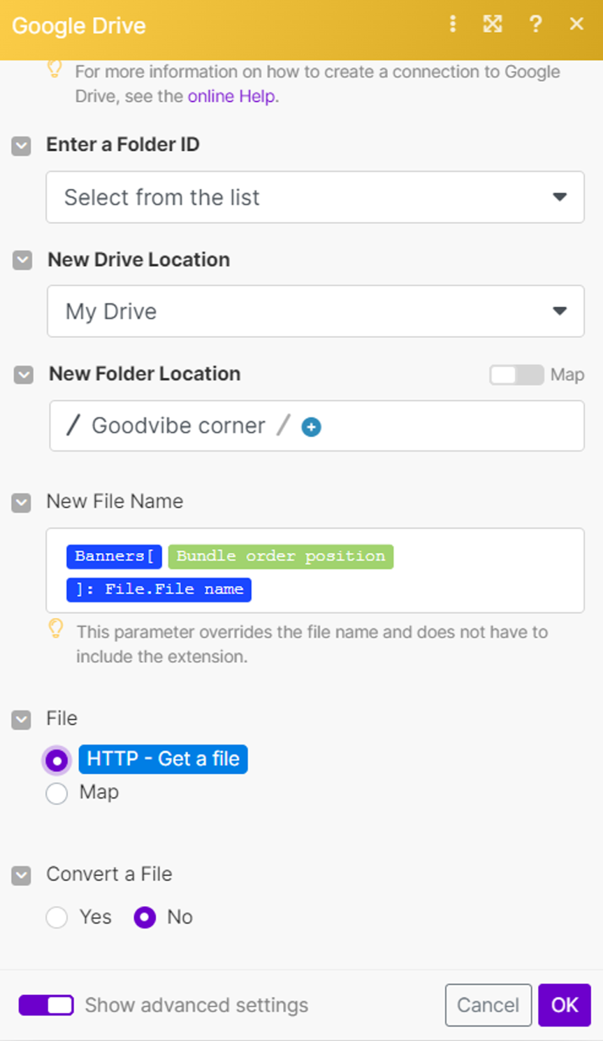 Uploading a file to the HTML5 banner maker. 