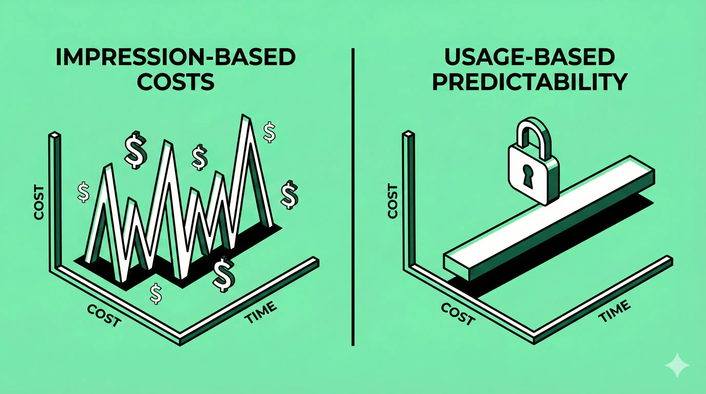 Usage-based vs Impression-based billing model for creative automation