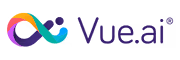 Vue.ai company logo with stylized infinity symbol and text.