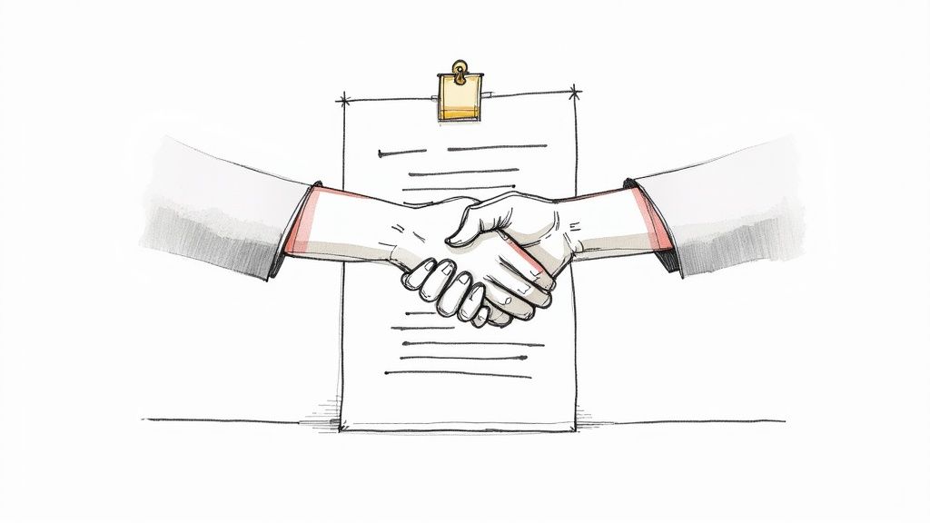 Professionals collaborating on a whiteboard, designing a dynamic sales funnel.