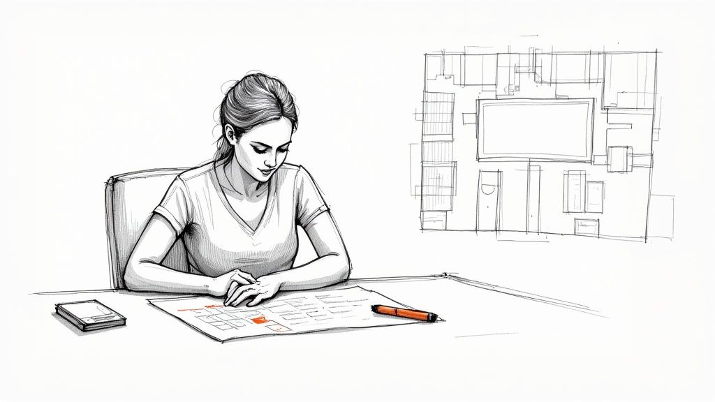 A large conference hall with many attendees networking and talking.