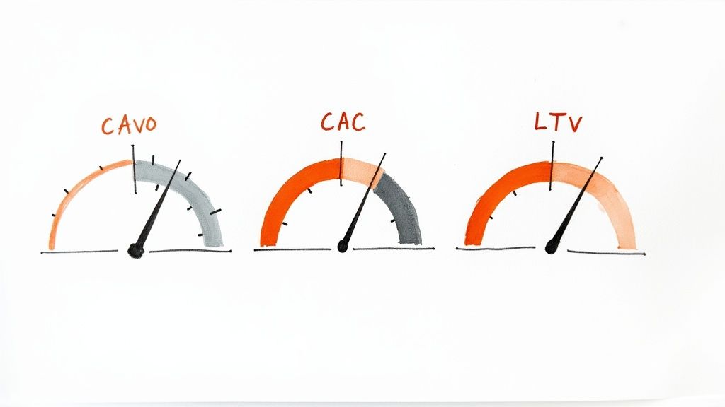 A dashboard showing key B2B performance indicators like pipeline velocity and customer acquisition cost.