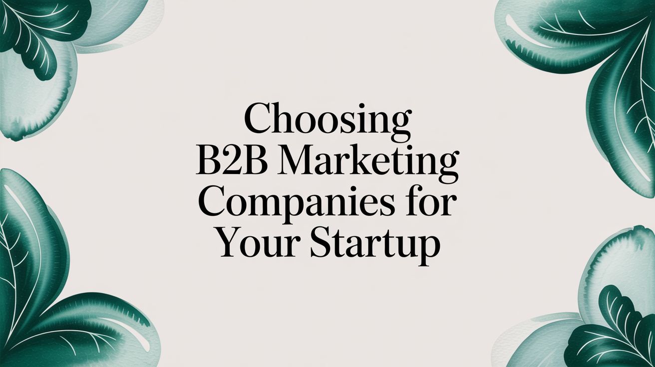 Choosing B2B Marketing Companies for Your Startup