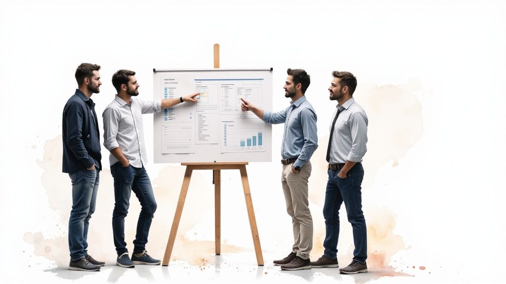 Two team members collaborating at a desk, indicating a good working relationship between a company and its marketing partner.