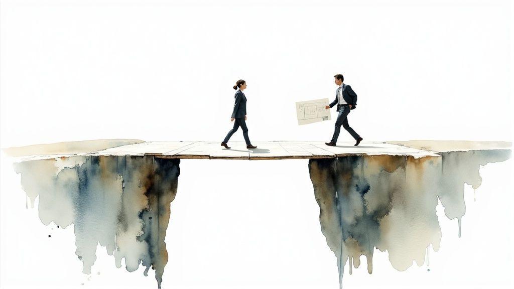 Person using a magnifying glass to look at a customer profile on a computer screen