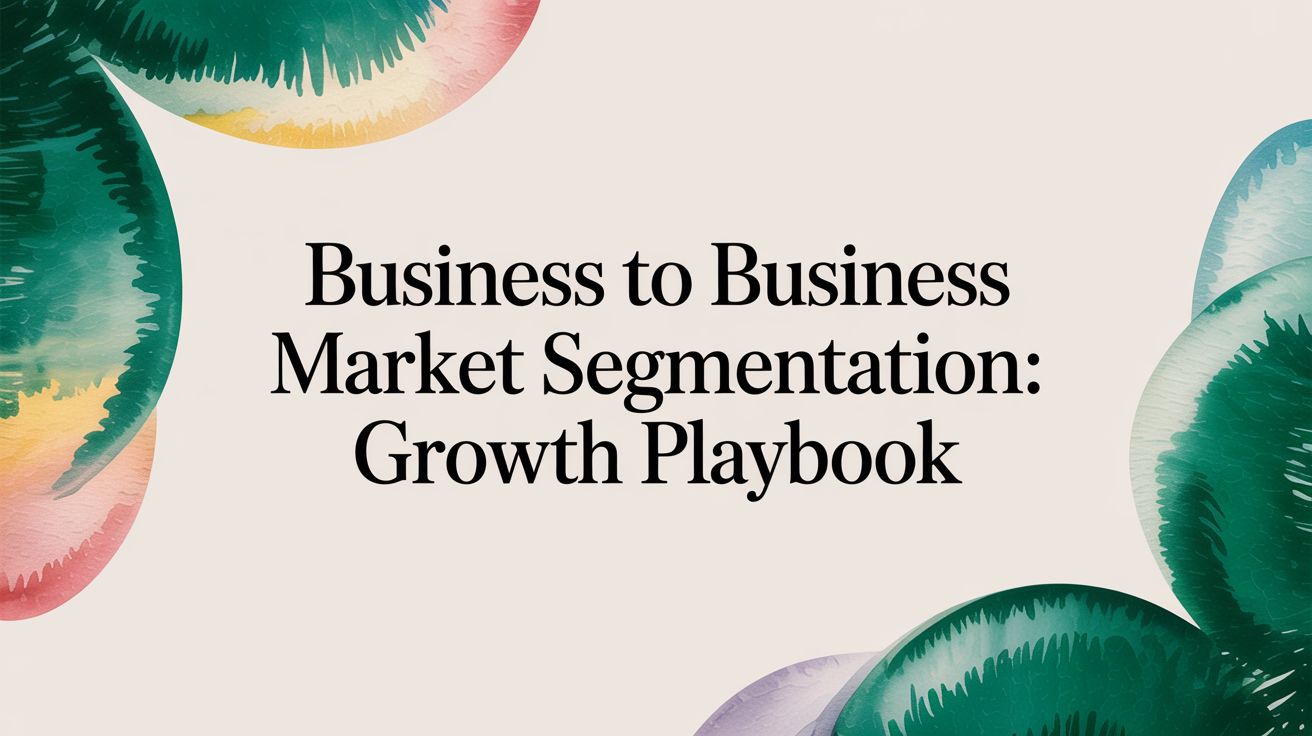 Business to Business Market B2B Segmentation: A Growth Playbook