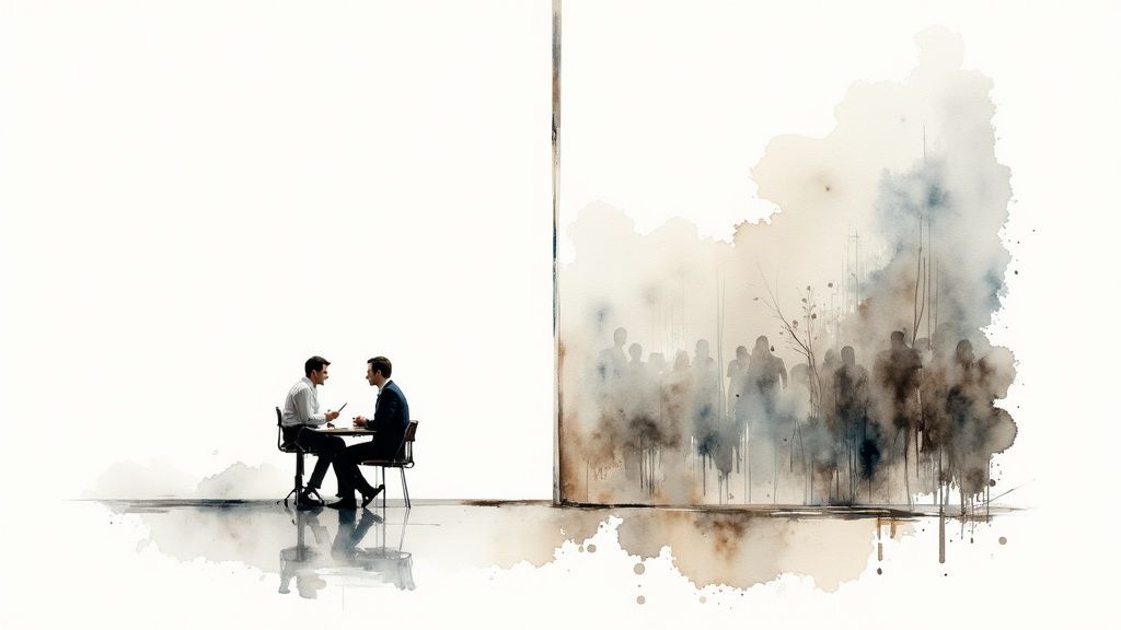 A group of diverse business professionals collaborating around a table, symbolizing targeted B2B engagement.