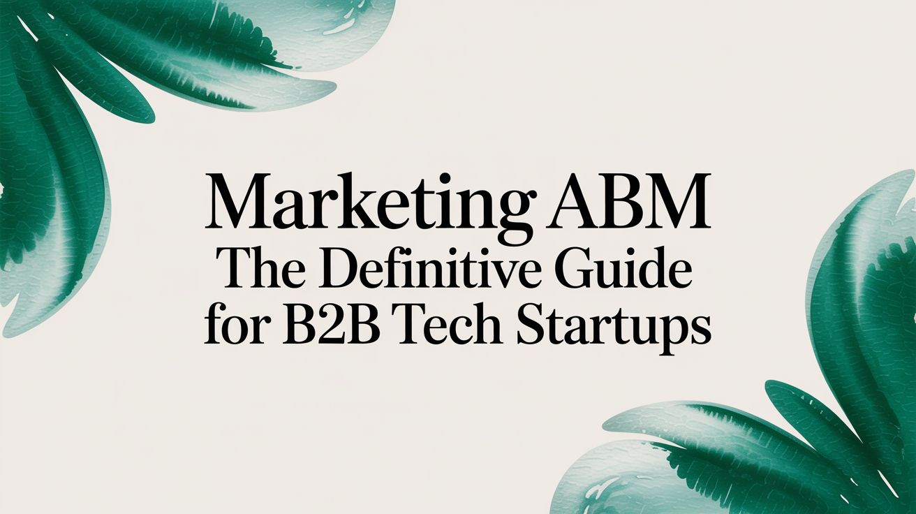 Marketing ABM The Definitive Guide for B2B Tech Startups