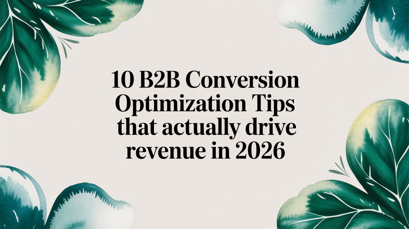 10 B2B Conversion Optimization Tips That Actually Drive Revenue in 2026
