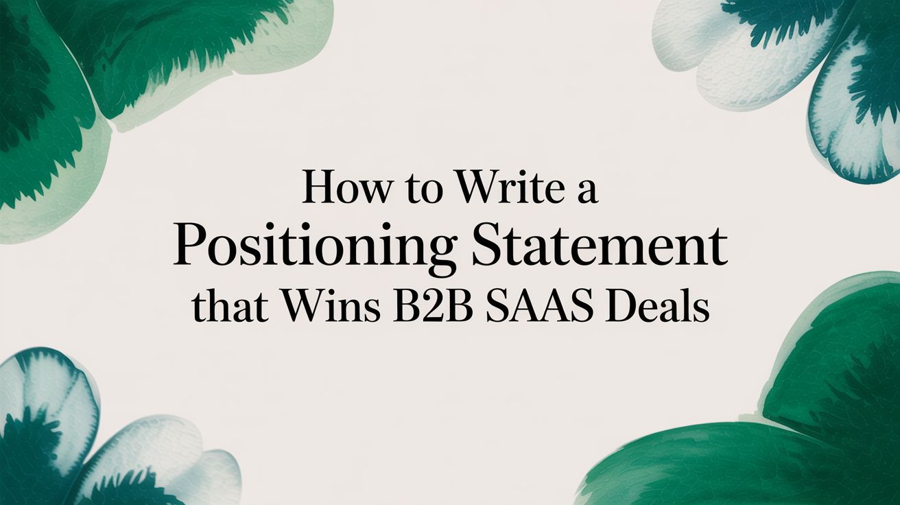 How to Write a Positioning Statement That Wins B2B Deals