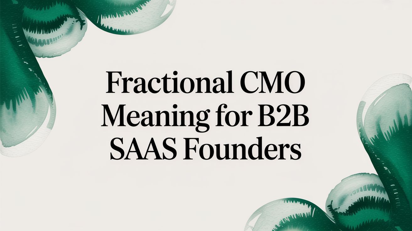 Fractional CMO Meaning for B2B SaaS Founders