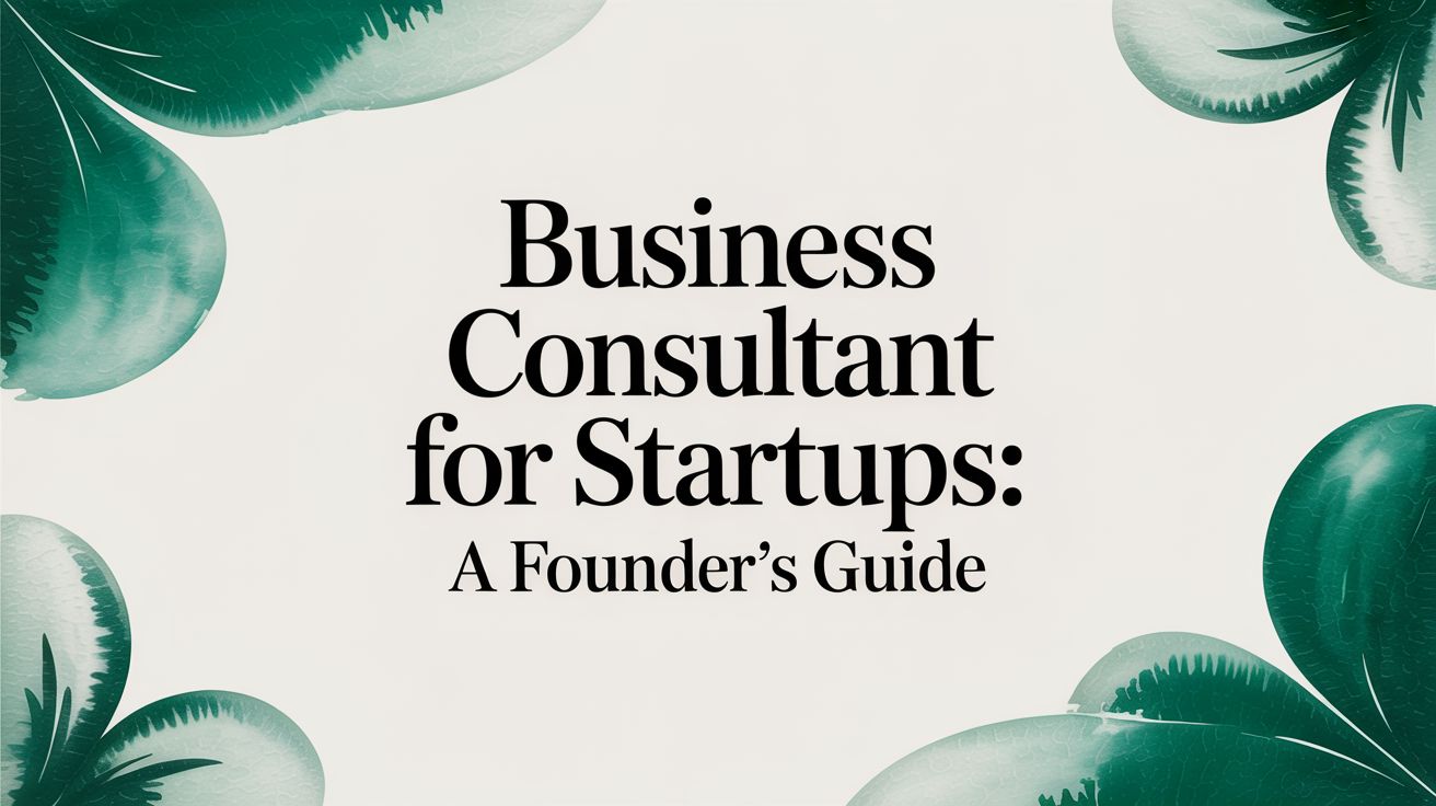 Business Consultant for Startups: A Founder's Guide