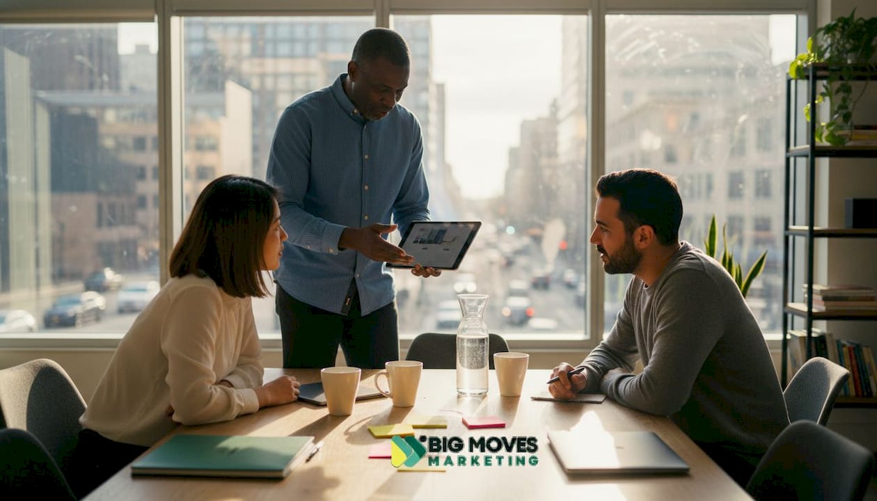 Team collaborating on SaaS marketing strategy
