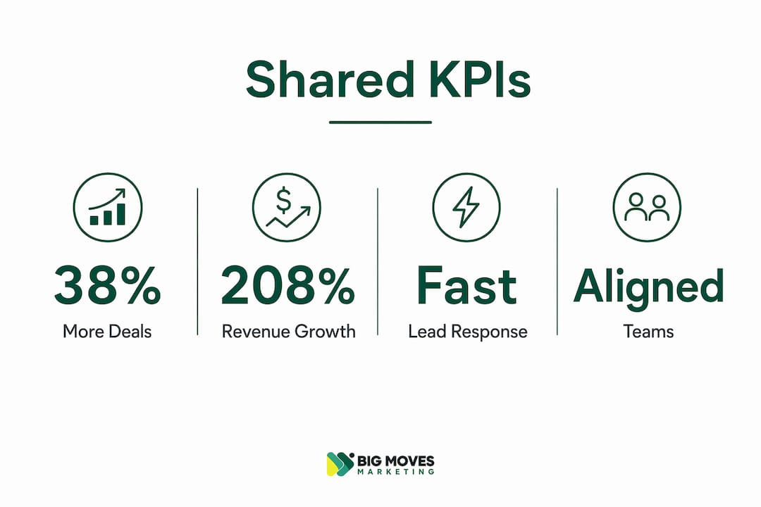 Infographic showing key sales and marketing KPIs