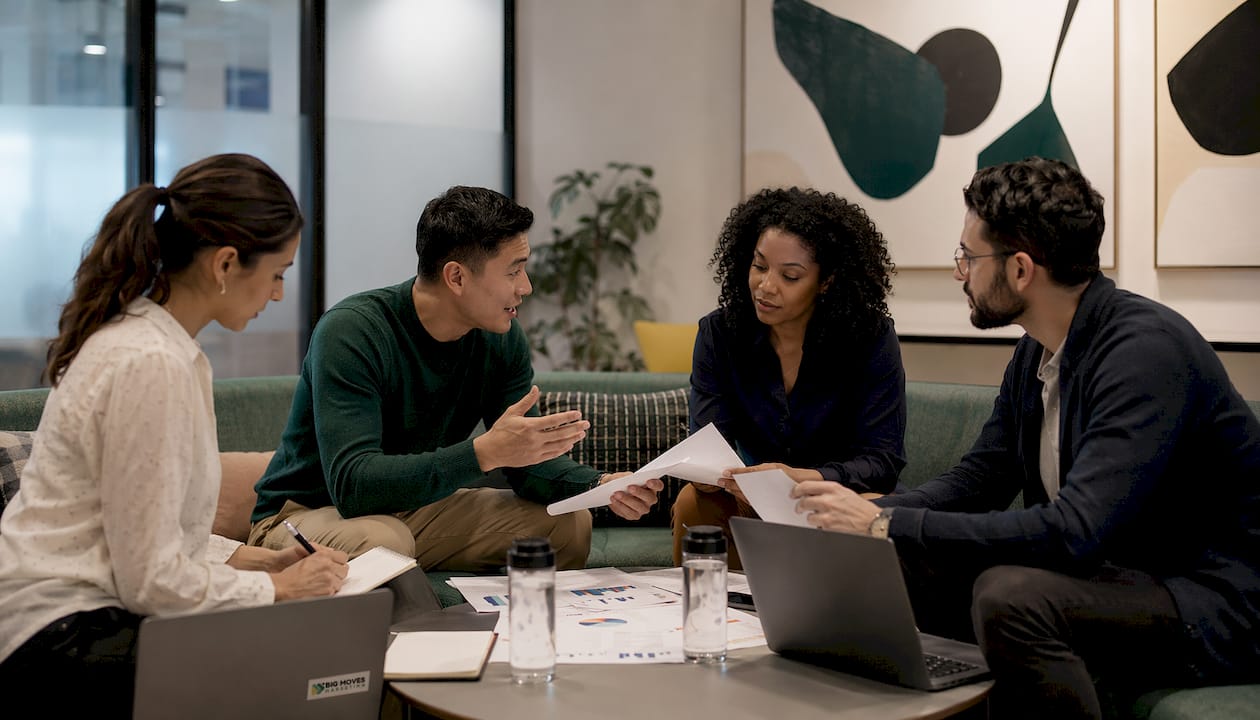 Team discussing account-based marketing strategy
