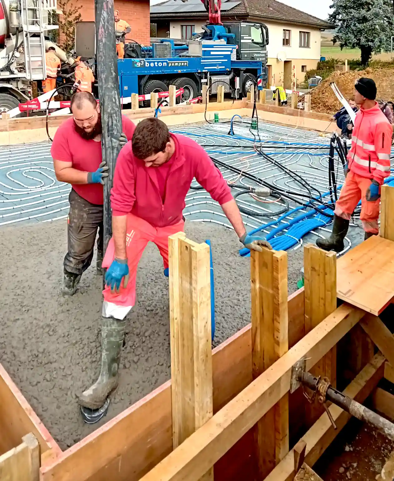 Schwedische Bodenplatte Beton