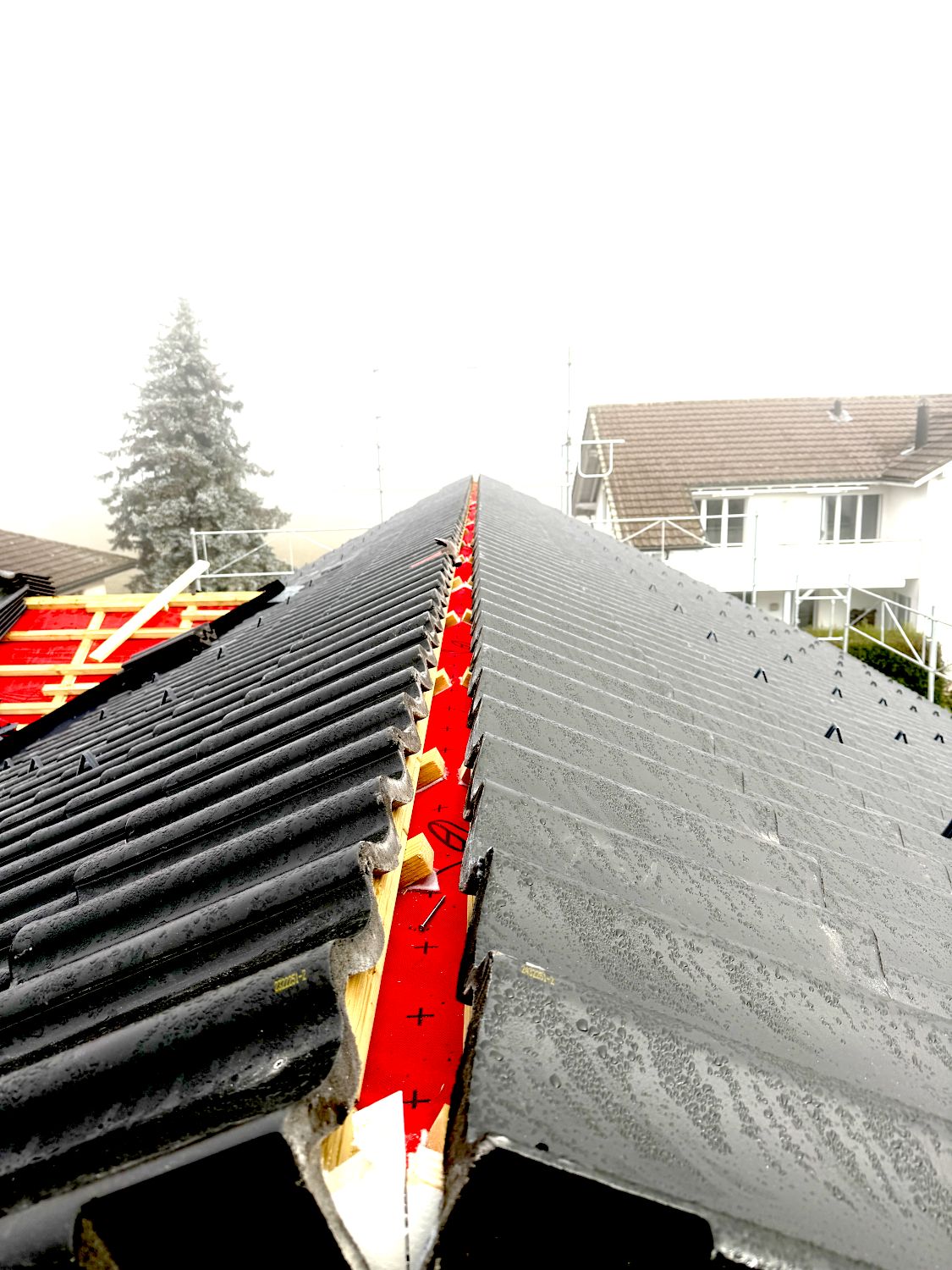 Dachgiebel von Schwedenhaus im Aargau