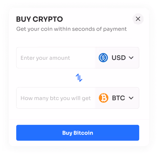 Buy Cryptocurrency ui snippet