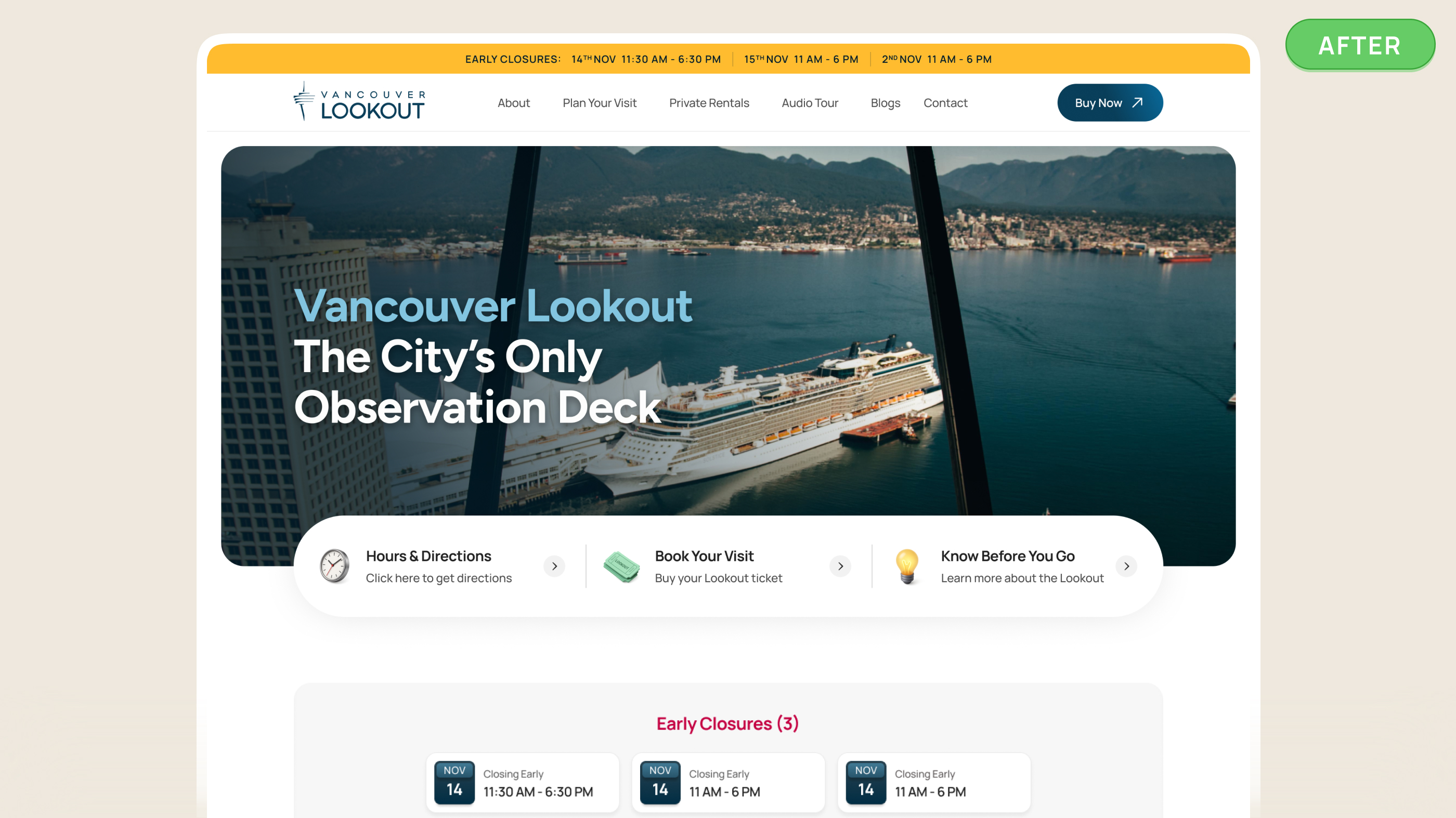 Vancouver Lookout site after the redesign