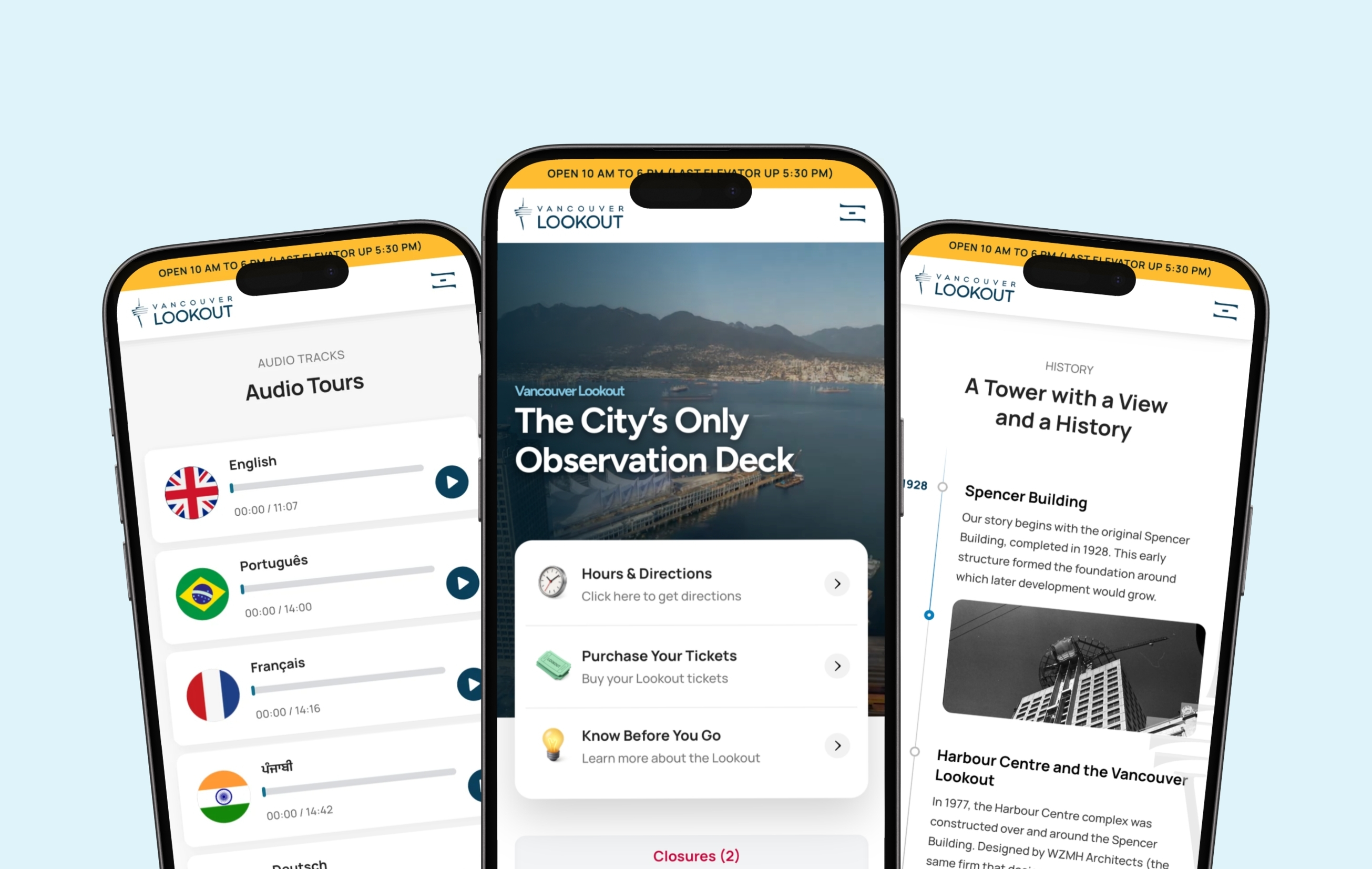 Vancouver Lookout mobile website experience redesigned for improved usability and accessibility