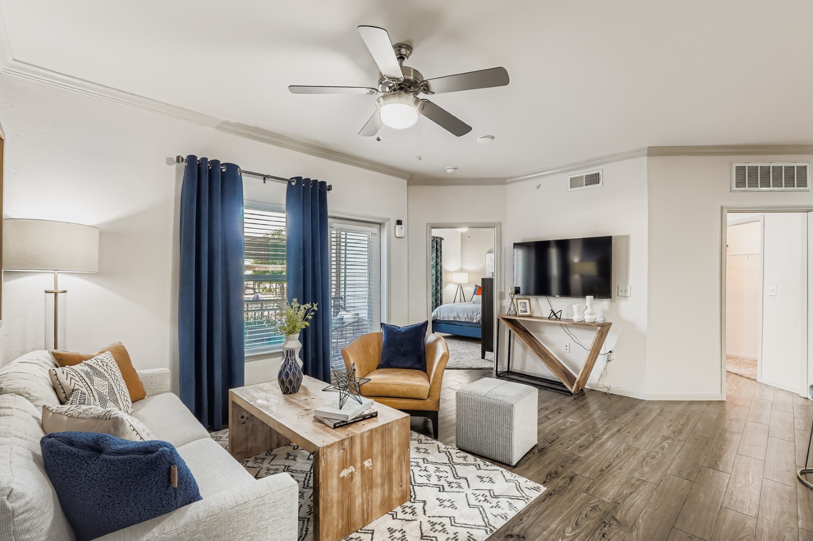 Living room and kitchen