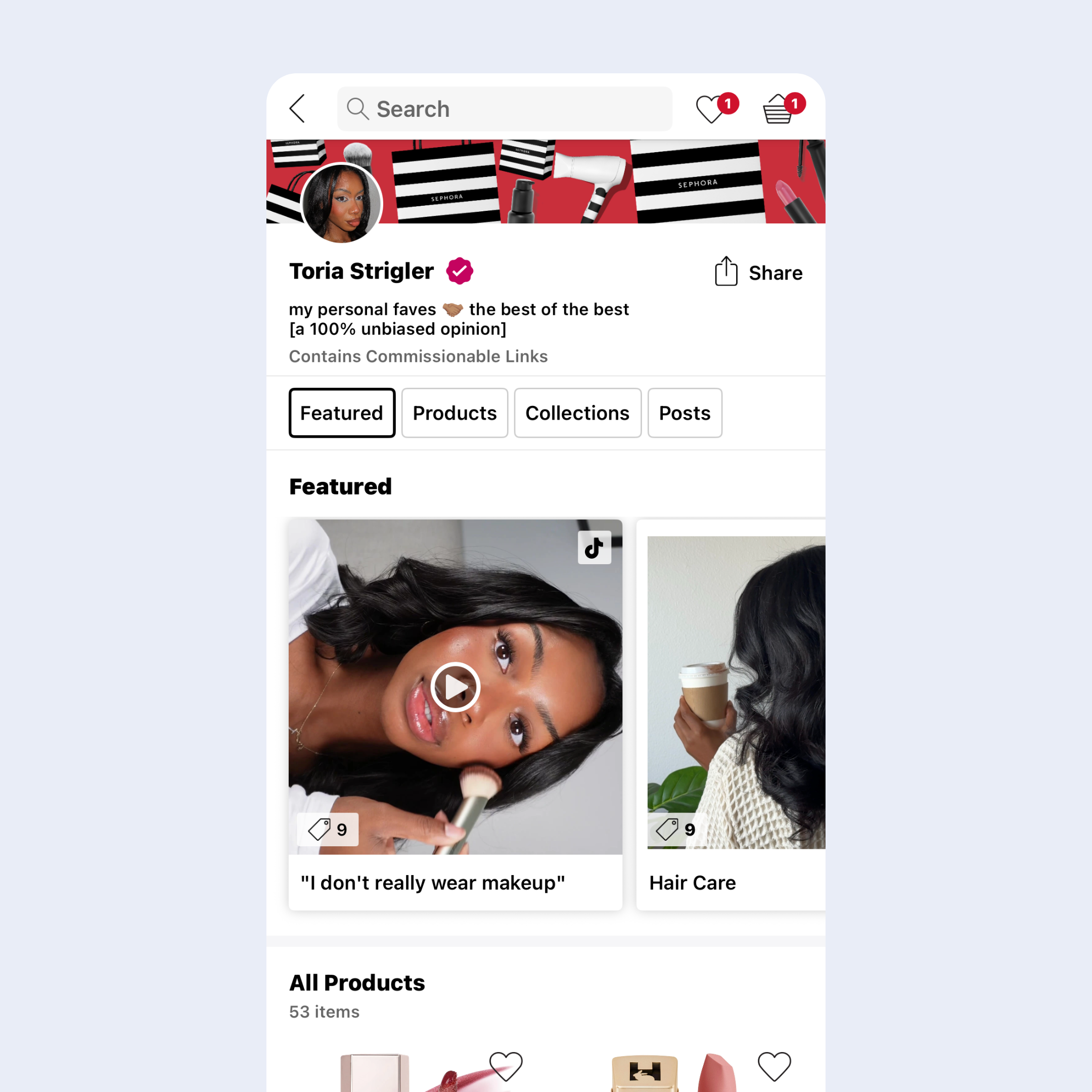 My Sephora Storefront: Toria Strigler