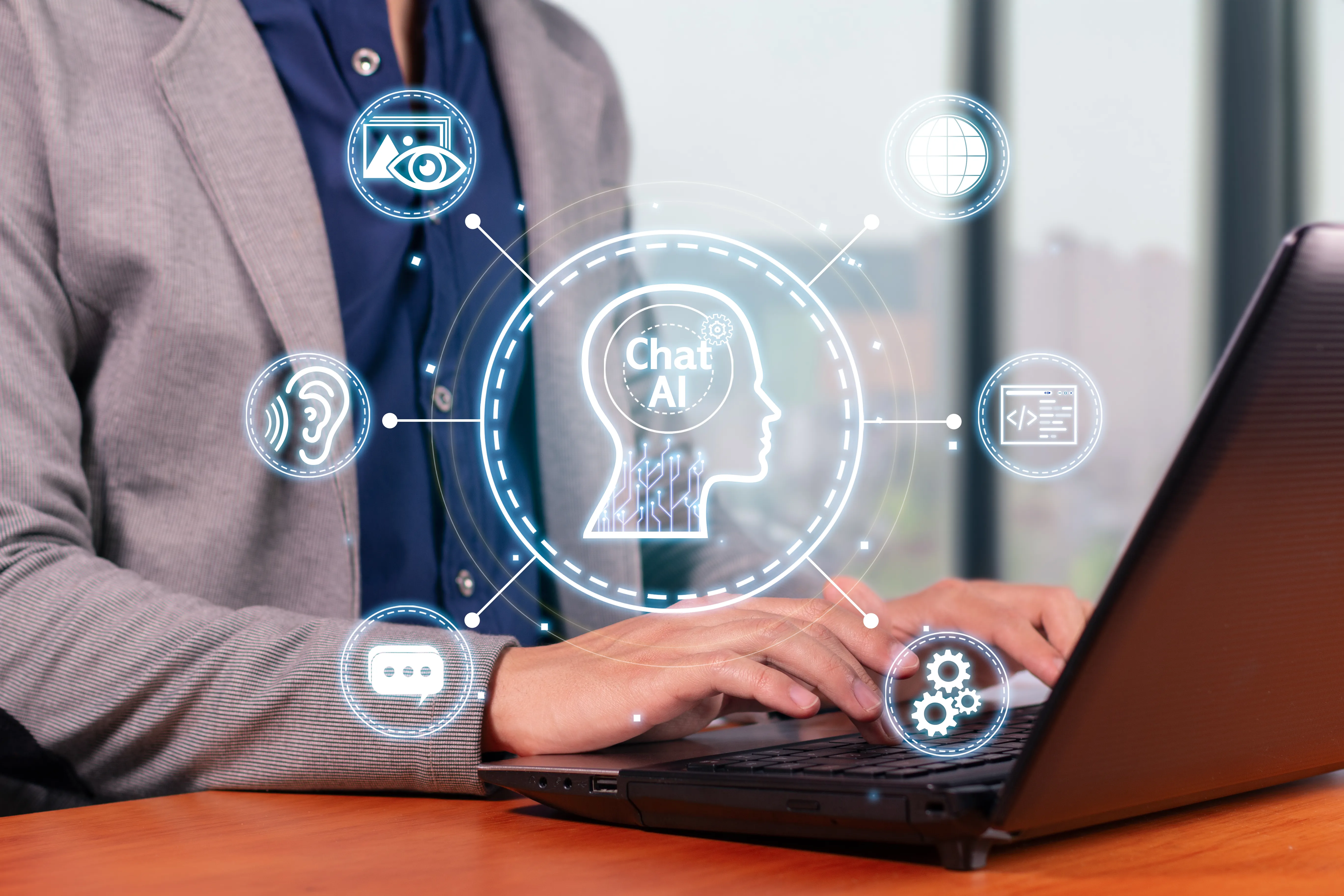 Protección de datos empresariales con IA Software, hay un hombre que lo hace