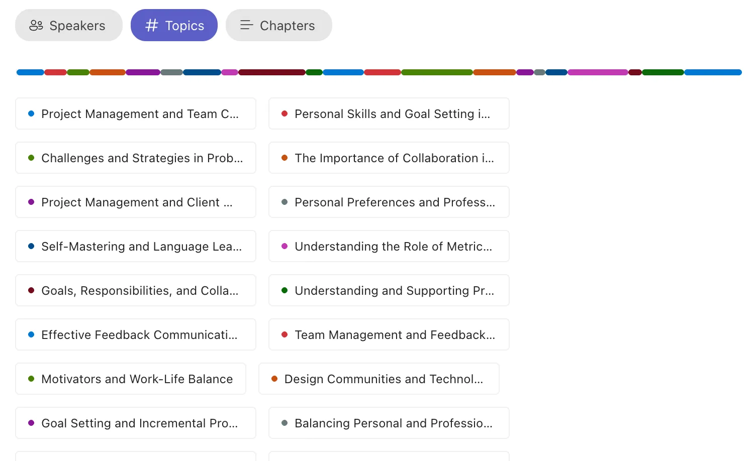 Screenshot of microsoft teams meeting record main topics