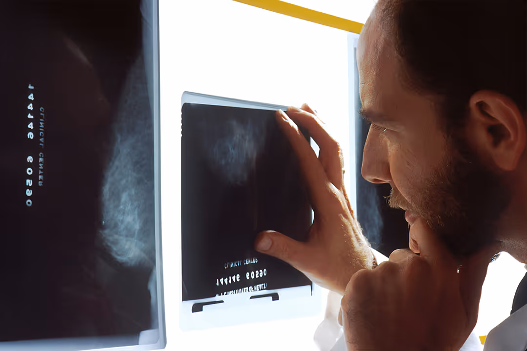 Doctor looking at Xray