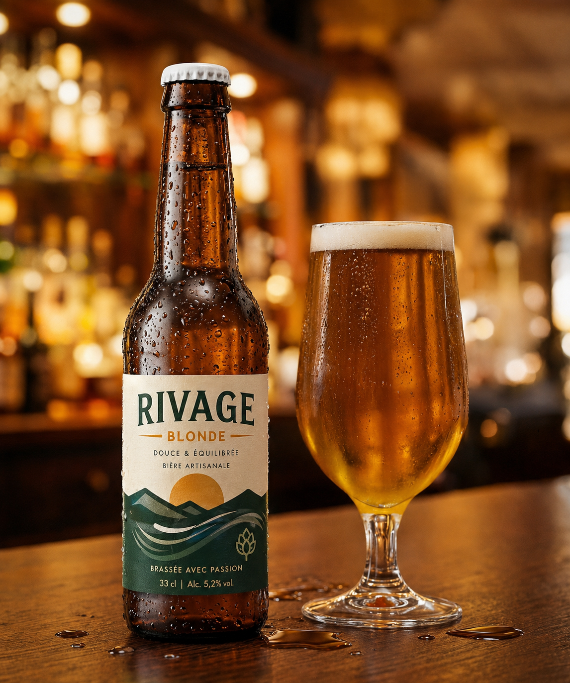 Création univers visuel marque bière photographie générative IA — FabFood