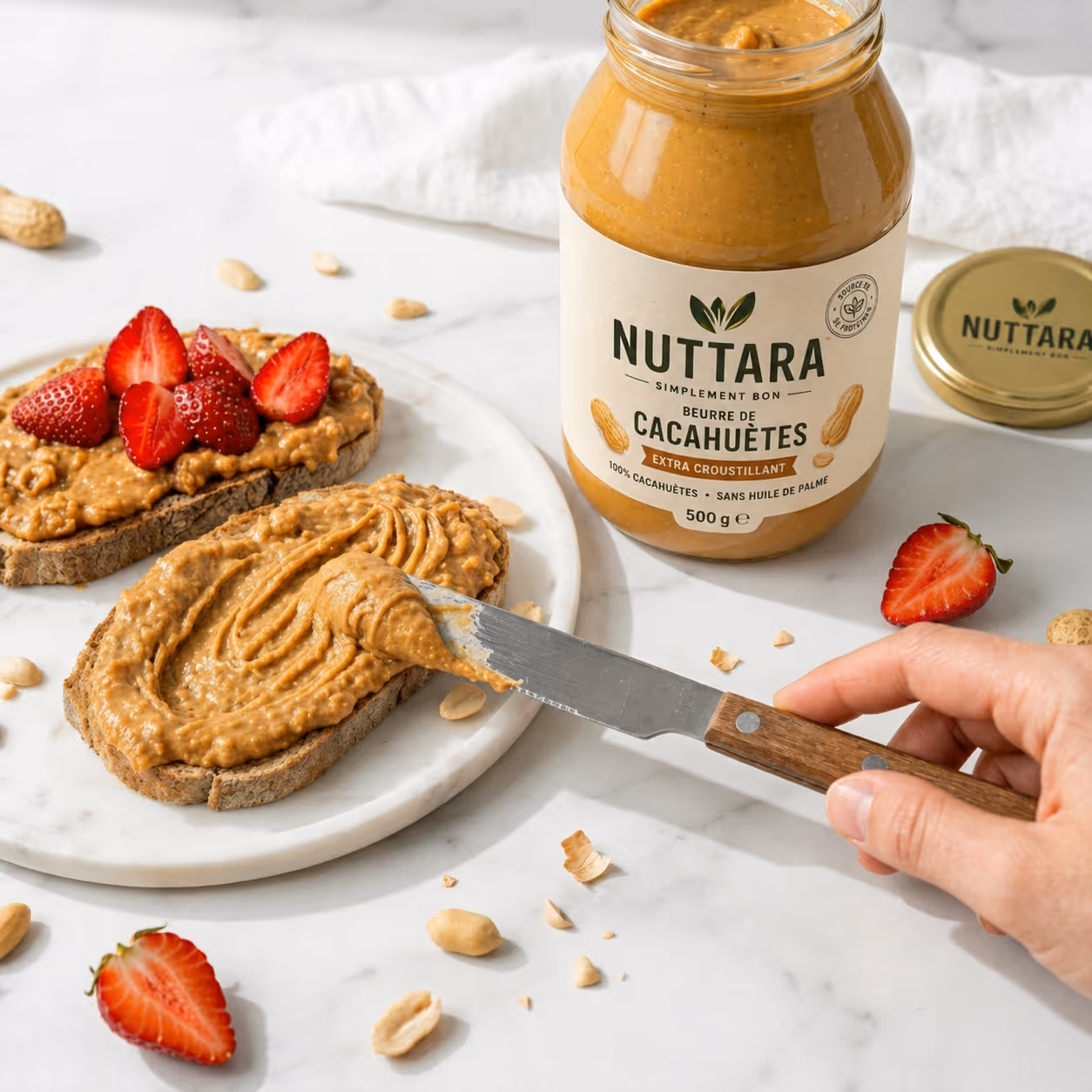 Packshot pâte à tartiner photographie générative IA agroalimentaire — FabFood