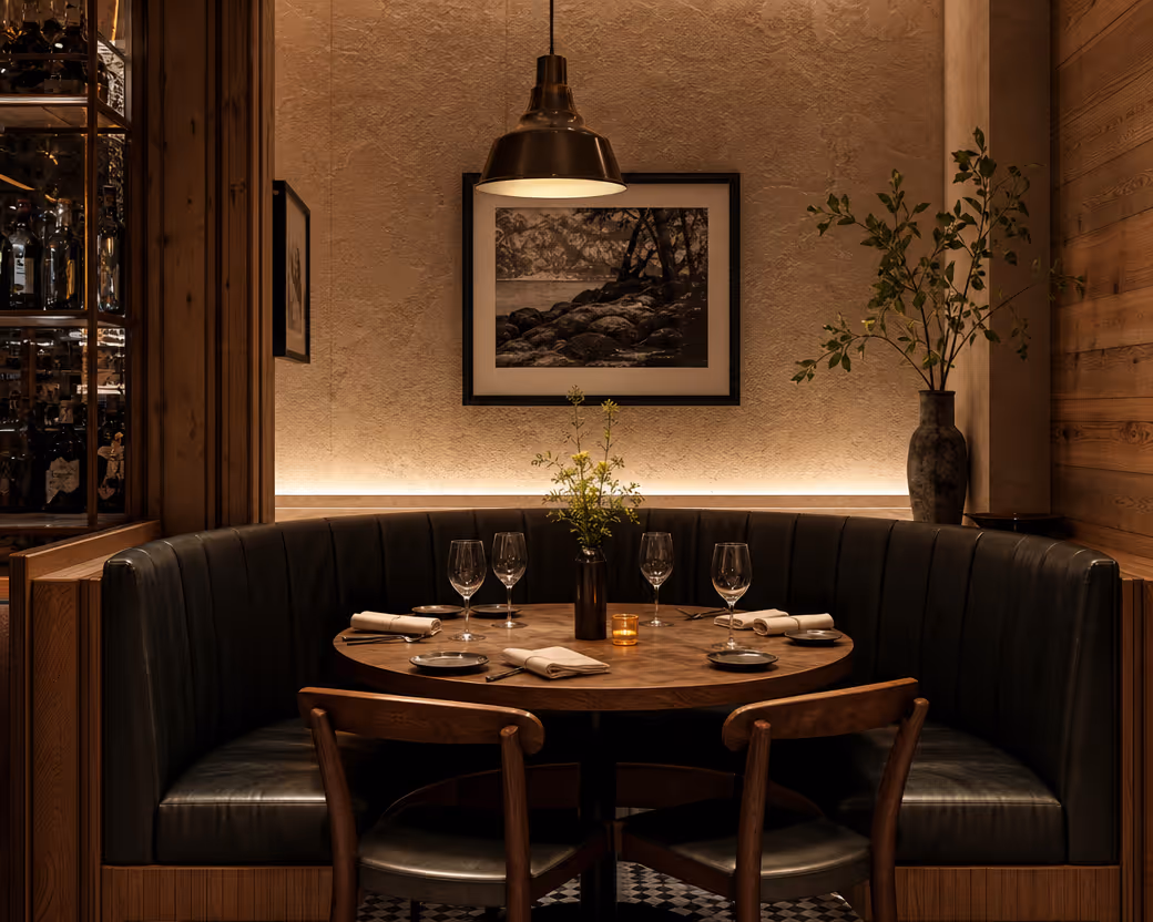 Salle de restaurant d'hôtel élégante — photographie culinaire à Lyon