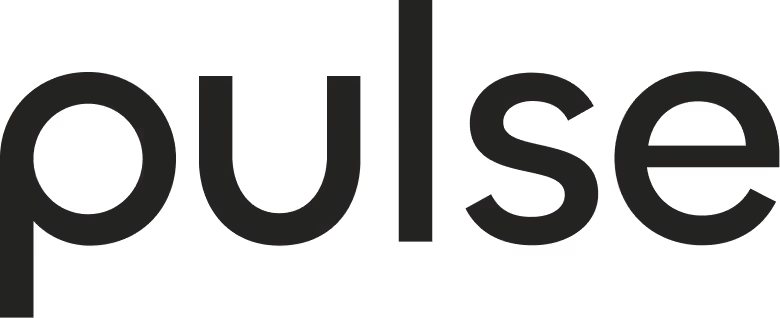 Pulse wordmark logo in black lowercase letters on a transparent background.