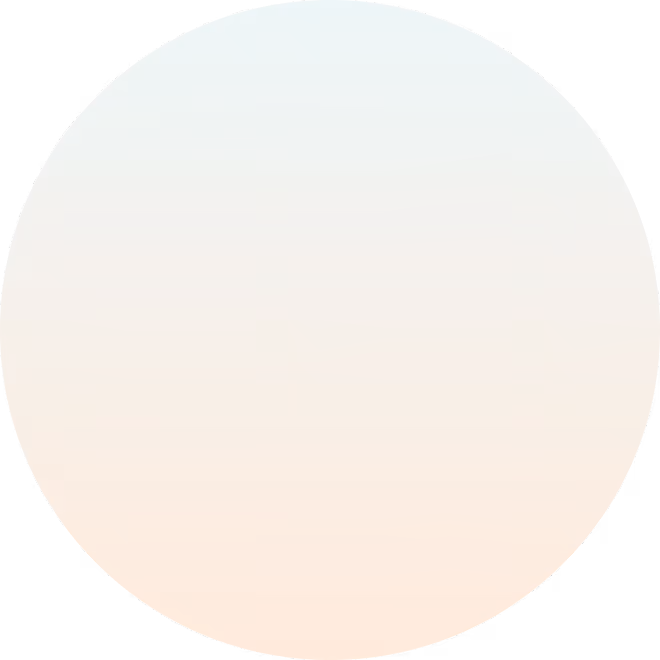 Circle with a smooth gradient from light blue at top to soft peach at bottom.