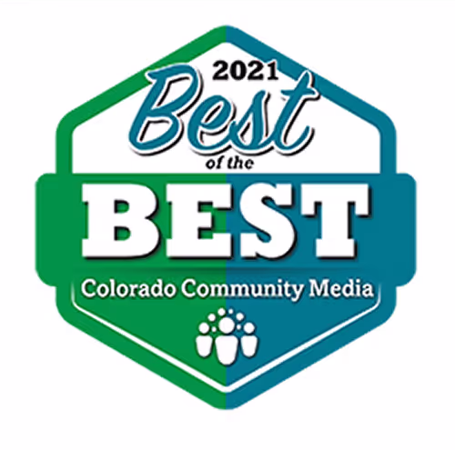 award badge: best of the best colorado community media 2021