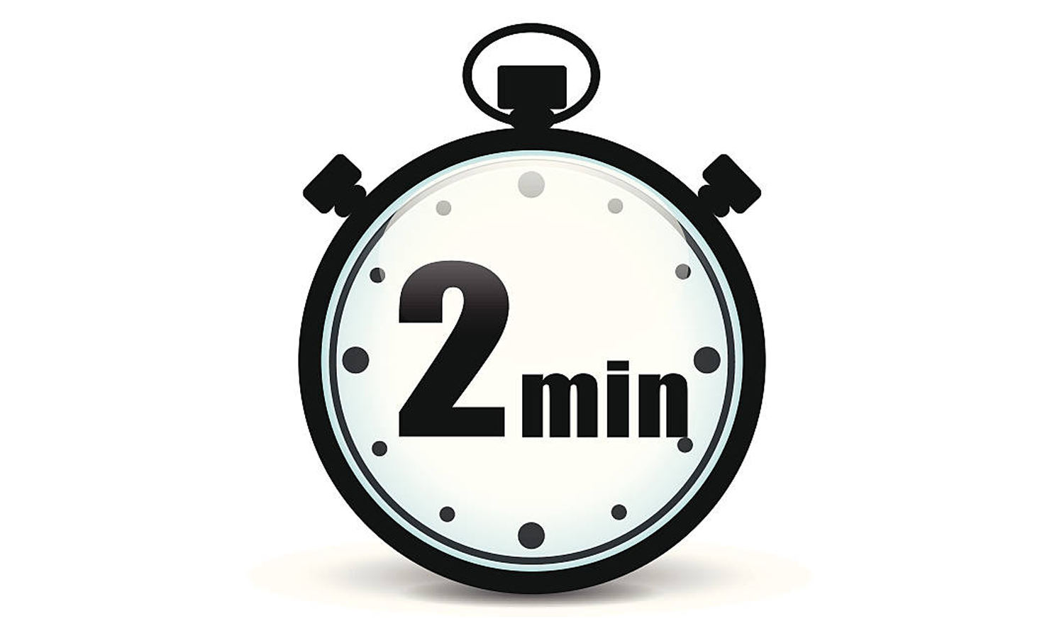Stopwatch showing two minutes.