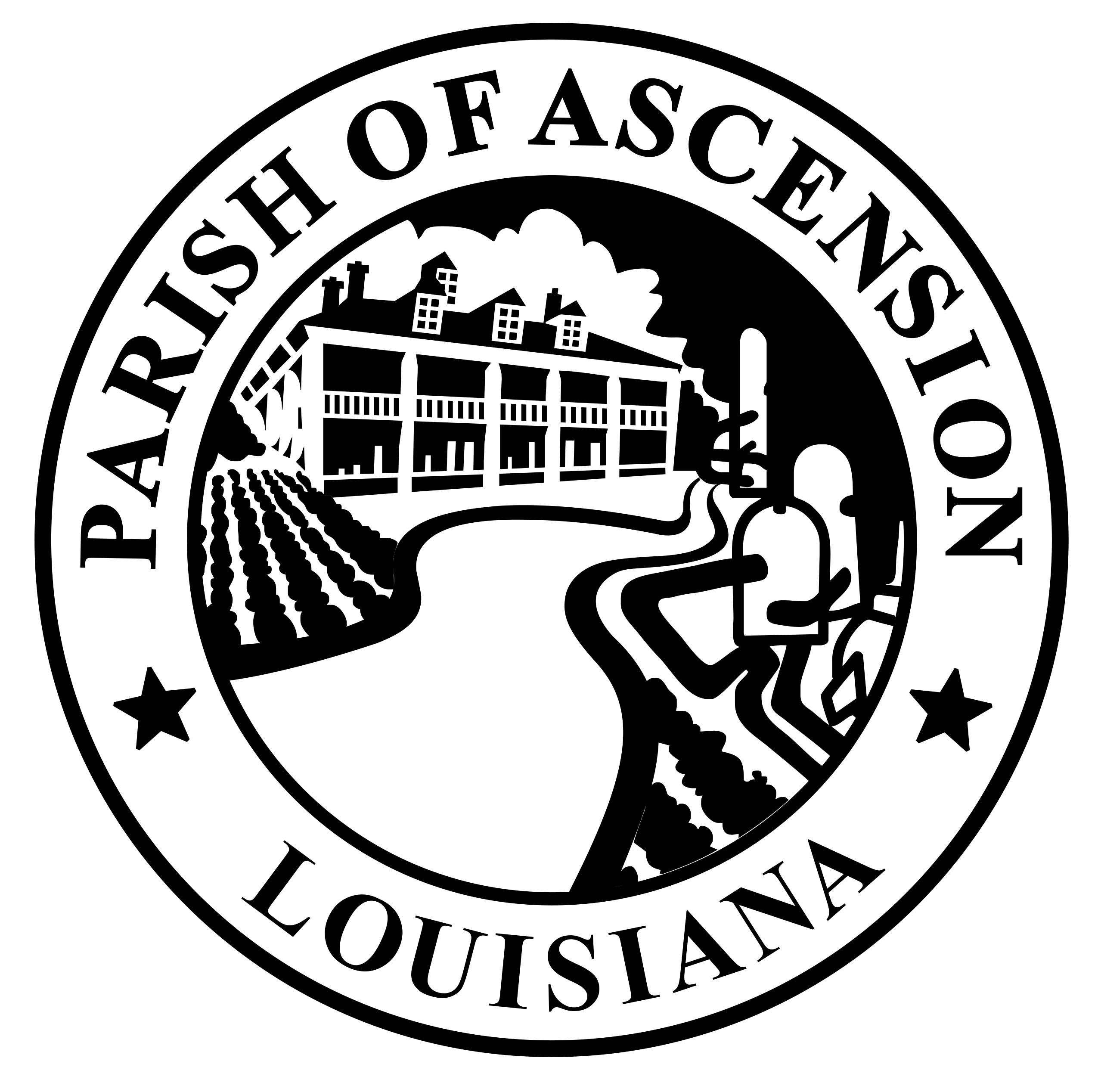 Ascension Parish Seal - Black and White