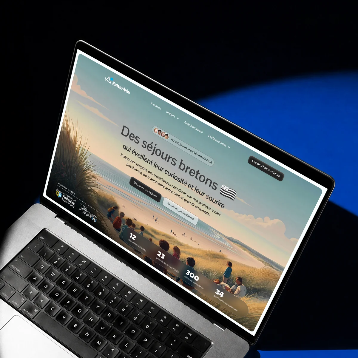 Site web KulturAnim réalisé par l'agence Apollo à Brest : gros plan sur la page d'accueil