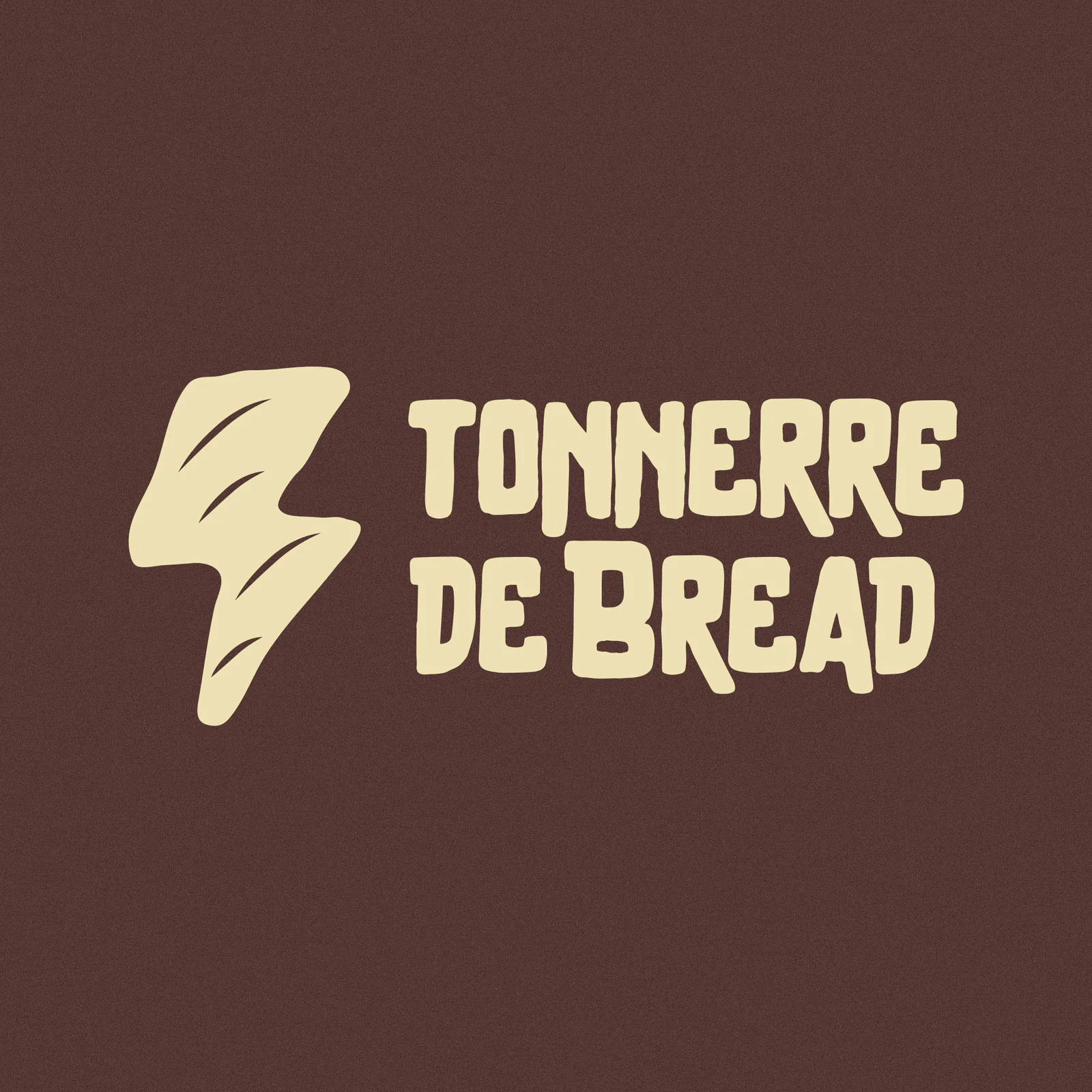 Logo Tonnerre de Bread sur fond marron, concept graphique de l'agence Apollo