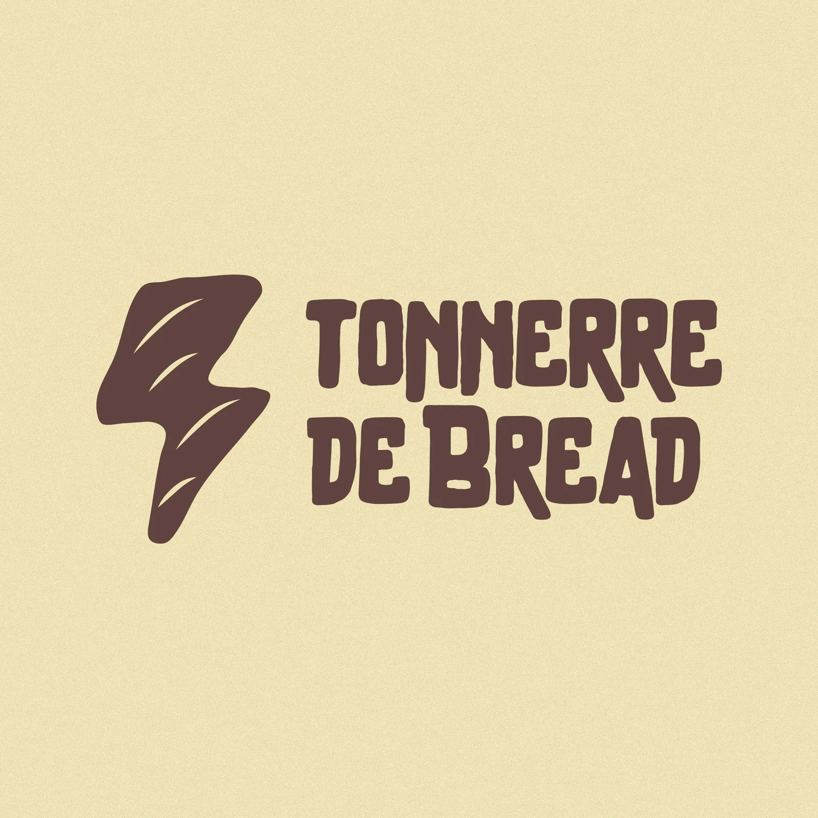 Logo Tonnerre de Bread sur fond crème, concept graphique de l'agence Apollo