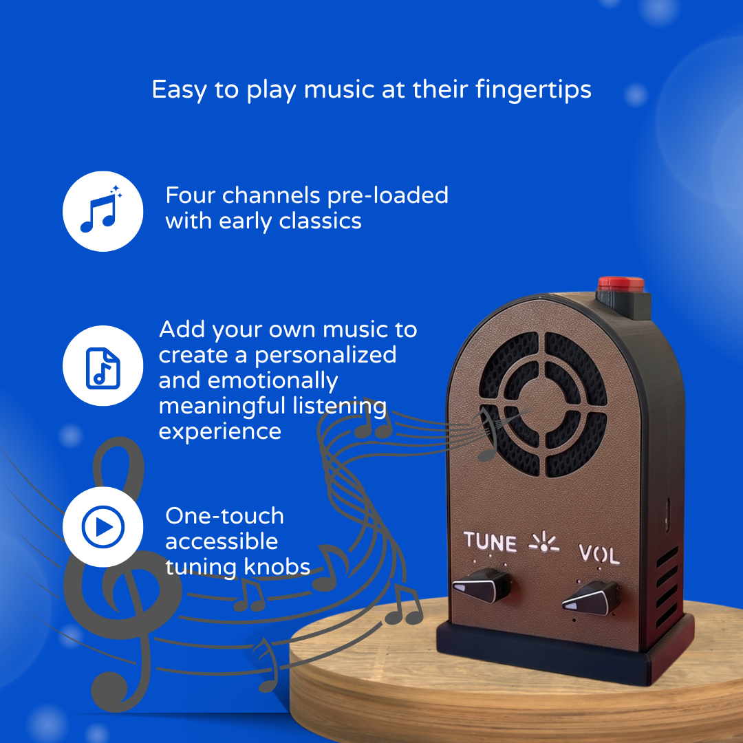 Old time radio with music features