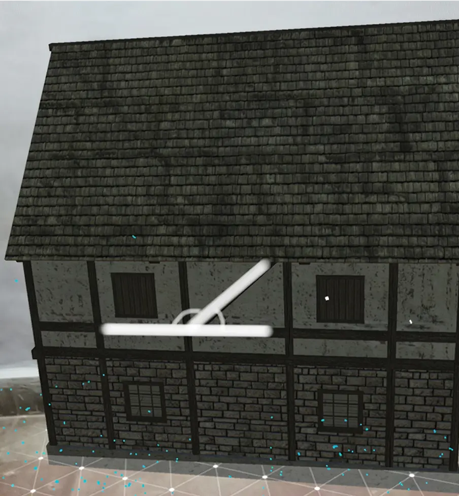 The 3D house model viewed from the outside