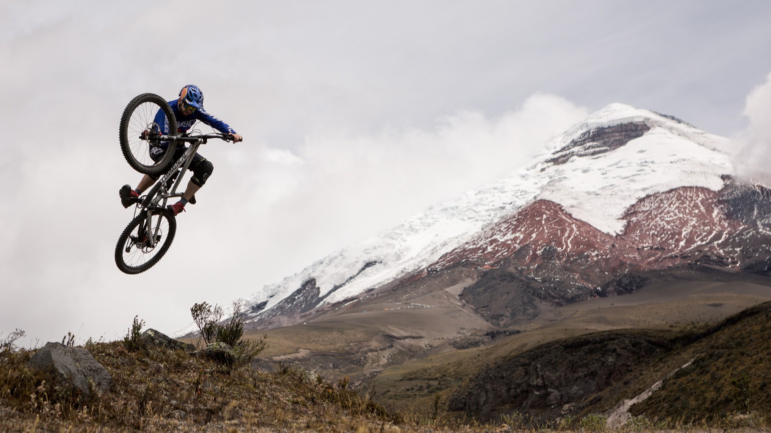 A mountain bike photoshoot for Two Wheel Epix at the Cotopaxi Volcano in Ecuador.