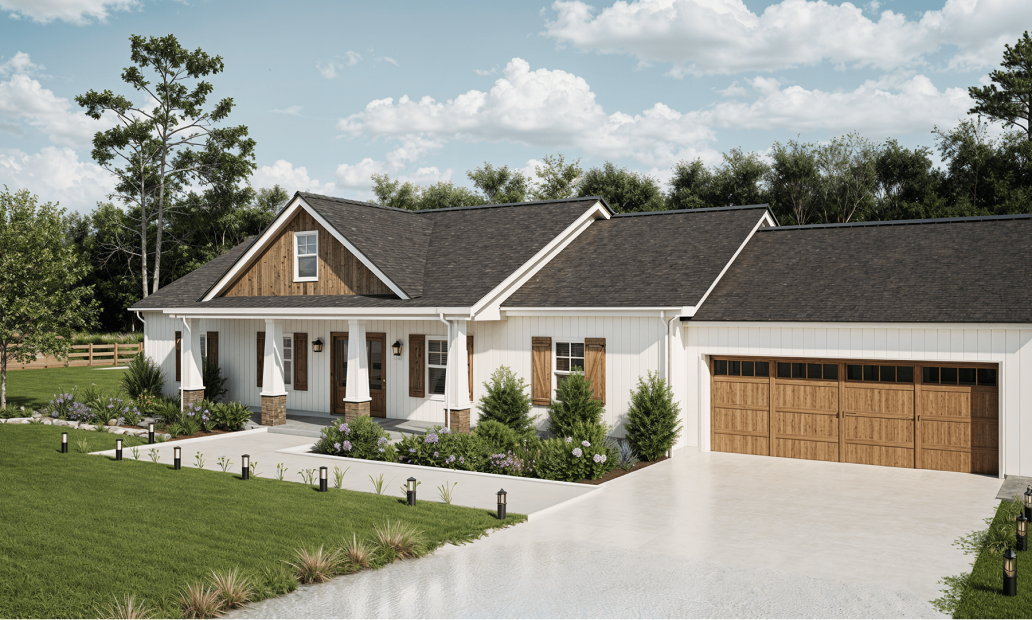 Modern kitchen with natural wood color theme