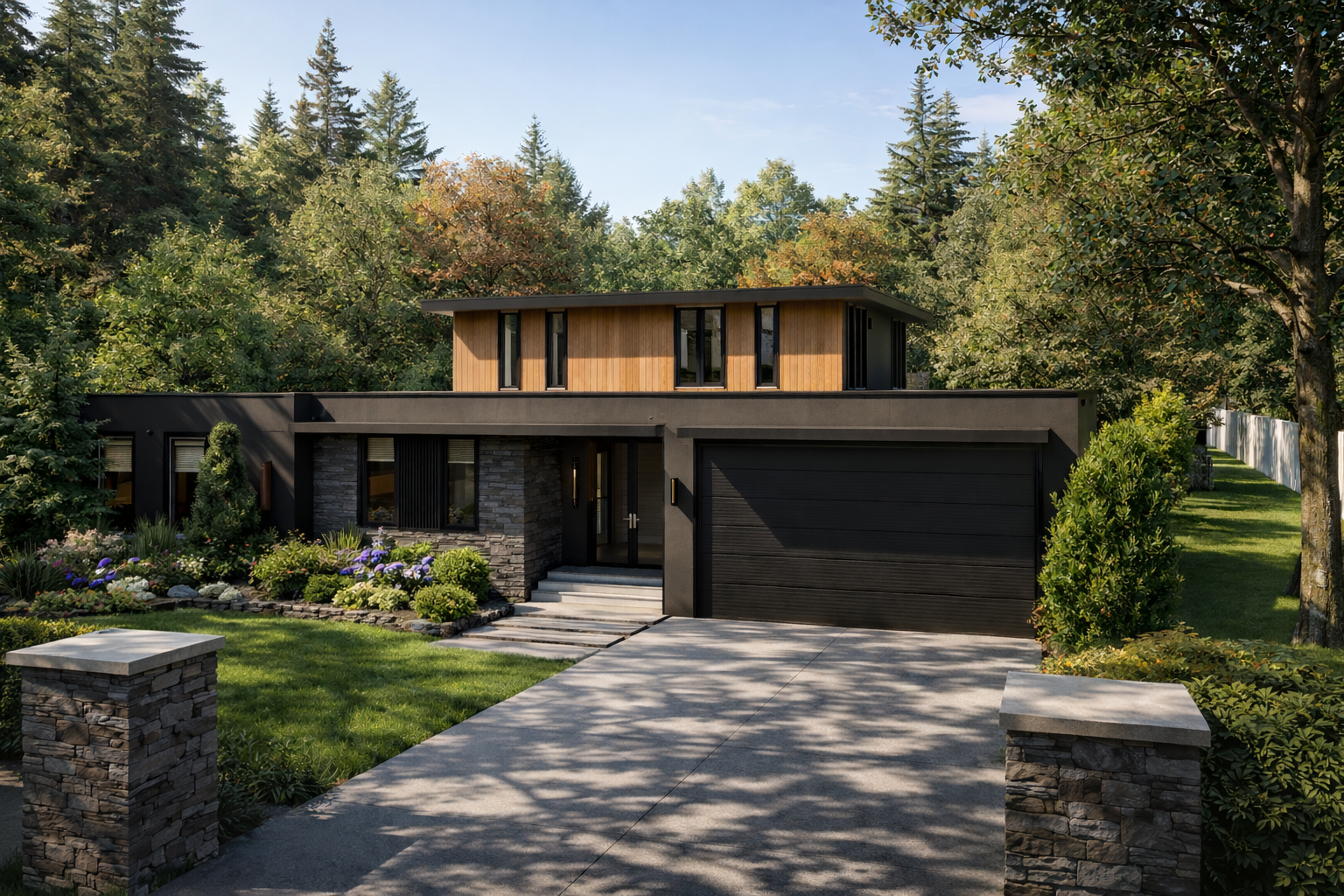Modern kitchen with a white color theme