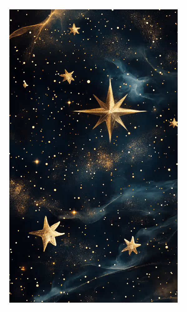 The Stardust Universe Card - A cosmic scene filled with golden stardust, twinkling stars, and ethereal light, symbolizing infinite potential and magical possibilities.
