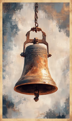 Church bells ringing at dusk, symbolizing spiritual awakening and divine messages.