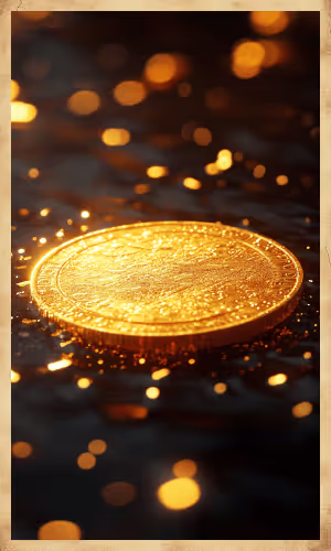 A shiny coin symbolizing unexpected blessings and abundance.