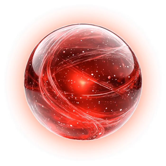 Colorful glowing aura energy sphere representing red aura and its spiritual vibration